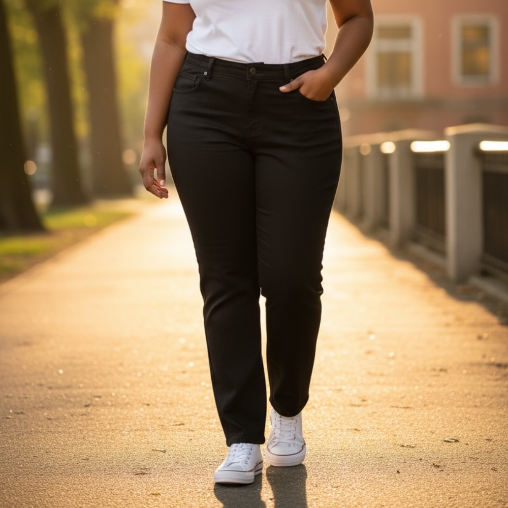 Lane Bryant midrise super stretched skinny black jeans SIZE 20 LONG